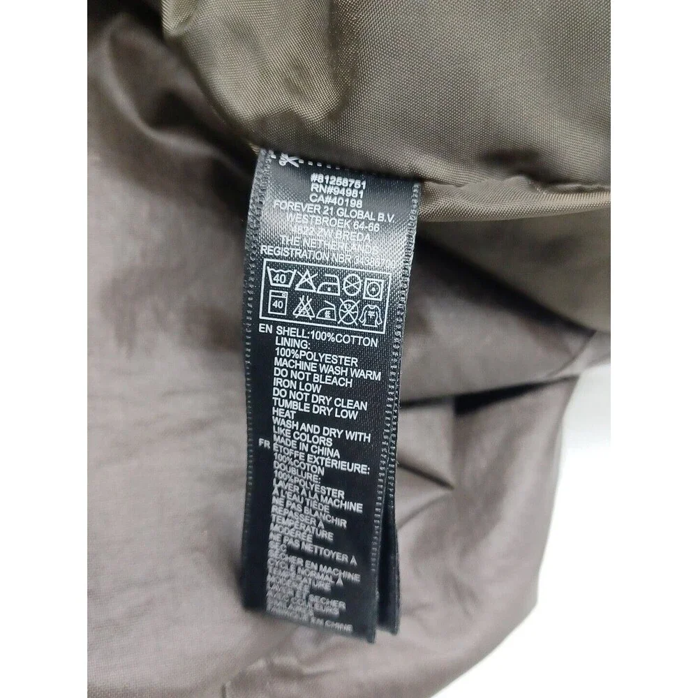 Twentyone Men Full Zip Brown Windbreaker Jacket Pockets Sz L